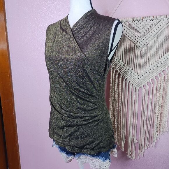 Vintage Tops - Lauren Ralph Lauren Vintage | Shimmering Brown Sleeveless Top Medium